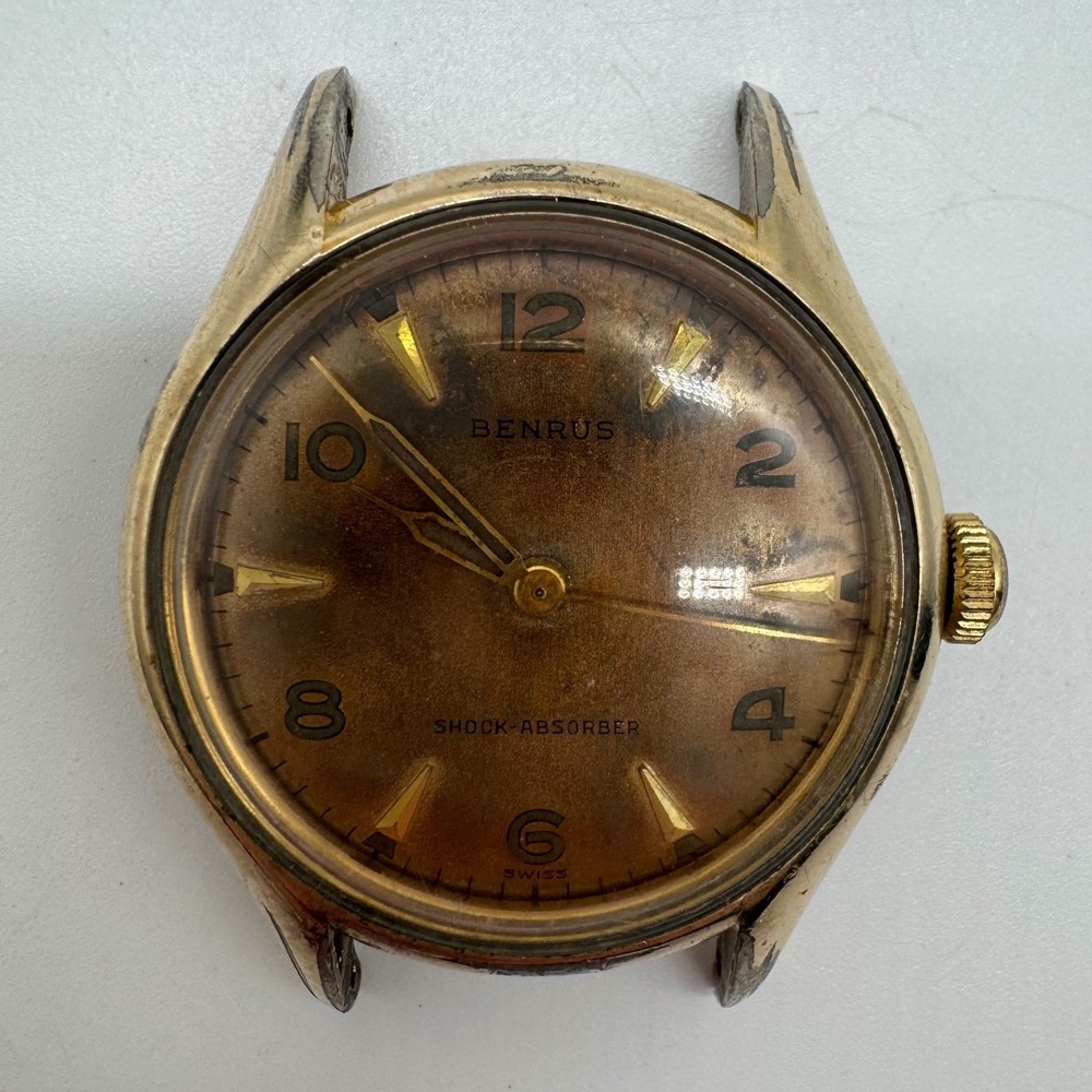 Vintage Benrus Watch 10K RGP Shock Absorber Swiss Working 32mm Case 848784